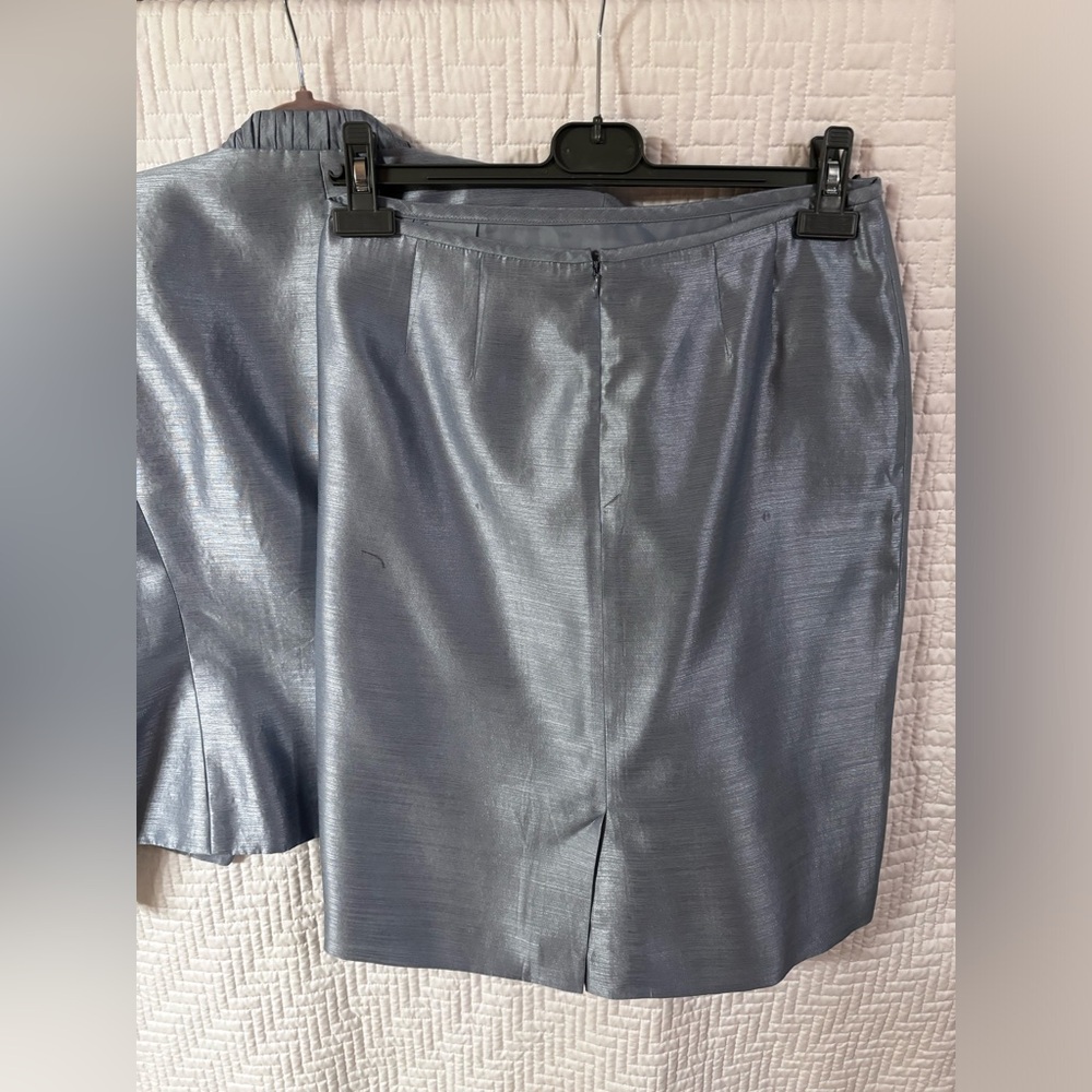 Metallic Light Blue Two-Piece Dress Suit - Picture 4 of 8